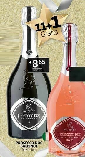 BelBev Prosecco doc balbinot aanbieding