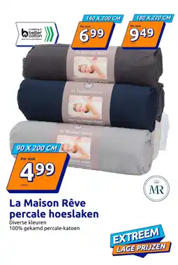 Action La Maison Rêve percale hoeslaken aanbieding