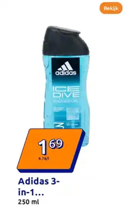 Action Adidas 3-in-1 douchegel Ice Dive aanbieding