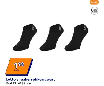 Action Lotto sneakersokken zwart aanbieding
