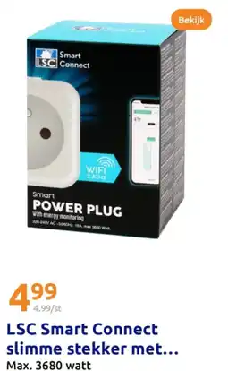 Action LSC Smart Connect slimme stekker met energiemonitor aanbieding