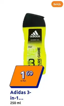 Action Adidas 3-in-1 douchegel Pure Game aanbieding