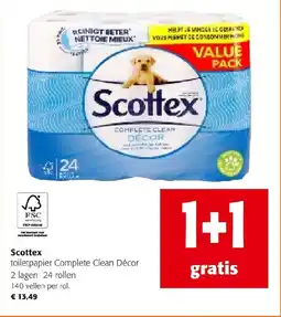 Colruyt Scottex toiletpapier Complete Clean Décor aanbieding