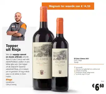 Colruyt El Coto Crianza 2021 aanbieding
