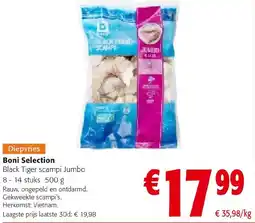 Colruyt Boni Selection Black Tiger scampi Jumbo aanbieding