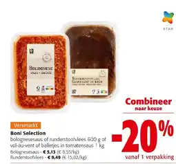 Colruyt Boni Selection bolognesesaus of runderstoofvlees aanbieding