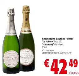 Colruyt Champagne Laurent-Perrier La Cuvée' brut of Harmony' demi-sec aanbieding