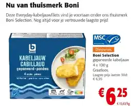 Colruyt Boni Selection gepaneerde kabeljauw aanbieding