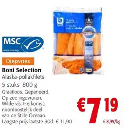 Colruyt Diepvries Boni Selection Alaska-pollakfilets aanbieding