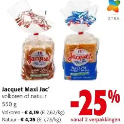 Colruyt Jacquet Maxi Jac' volkoren of natuur aanbieding