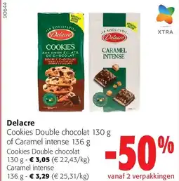 Colruyt Delacre Cookies Double chocolat 130 g aanbieding