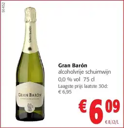 Colruyt Gran Barón alcoholvrije schuimwijn 0,0 % vol 75 cl aanbieding