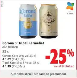 Colruyt Corona Cero 0 % vol 33 cl aanbieding