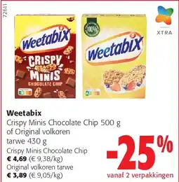 Colruyt Weetabix Crispy Minis Chocolate Chip aanbieding