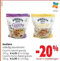 Colruyt Jordans Crunchy Naturel granola 750 g aanbieding