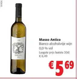 Colruyt Masso Antico Bianco alcoholvrije wijn 0,0 % vol aanbieding