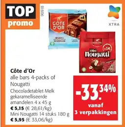 Colruyt Côte d’Or Chocoladetablet Melk gekaramelliseerde amandelen 4 x 45 g aanbieding