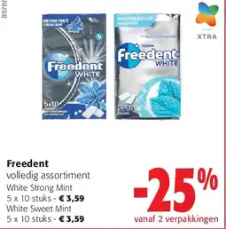 Colruyt Freedent White Strong Mint 5 x 10 stuks aanbieding
