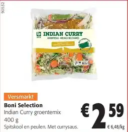 Colruyt Boni Selection Indian Curry groentemix 400 g aanbieding