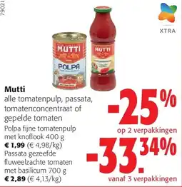 Colruyt Mutti Polpa fijne tomatenpulp met knoflook 400 g aanbieding