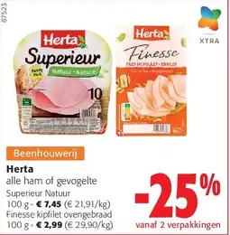 Colruyt Herta Superieur Natuur 100 g aanbieding