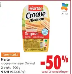 Colruyt Herta croque-monsieur Original 2 stuks 200 g aanbieding