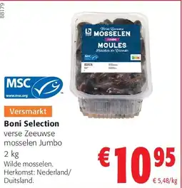 Colruyt Boni Selection verse Zeeuwse mosselen Jumbo 2 kg aanbieding