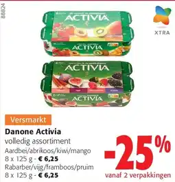 Colruyt Danone Activia Aardbei/abrikoos/kiwi/mango 8 x 125 g aanbieding
