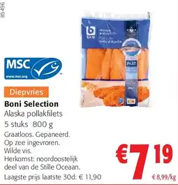 Colruyt Boni Selection Alaska pollakfilets 5 stuks 800 g aanbieding