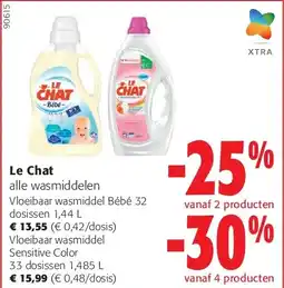 Colruyt Le Chat Vloeibaar wasmiddel Bébé 32 dosissen 1,44 L aanbieding