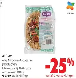 Colruyt Al’Fez Libanese stijl flatbreads met za’atar 180 g aanbieding