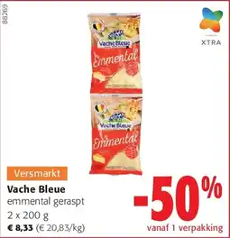 Colruyt Vache Bleue emmental geraspt 2 x 200 g aanbieding