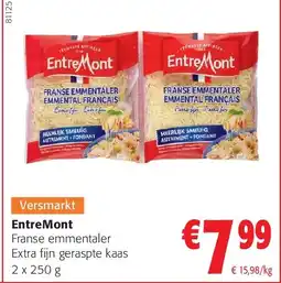 Colruyt EntreMont Franse emmentaler Extra fijn geraspte kaas 2 x 250 g aanbieding