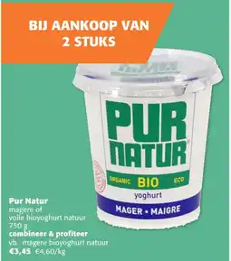 Comarkt Pur Natur Magere of Volle Bioyoghurt Natuur aanbieding