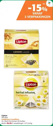 Comarkt Lipton alle thee aanbieding