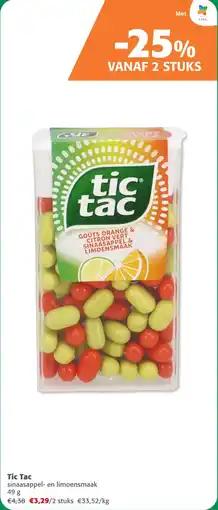 Comarkt Tic Tac sinaasappel- en limoensmaak aanbieding