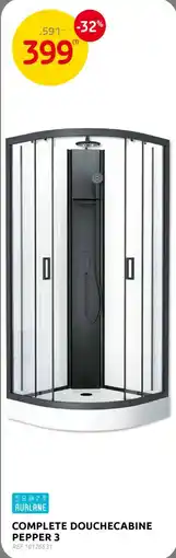 BricoPlanit Aurlane Complete Douchecabine Pepper 3 aanbieding