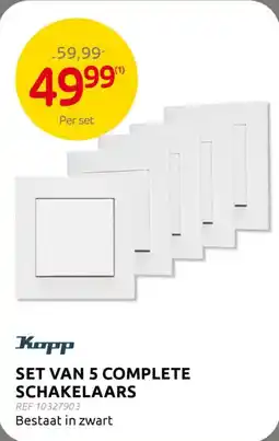 BricoPlanit Kopp Set Van 5 Complete schakelaars aanbieding