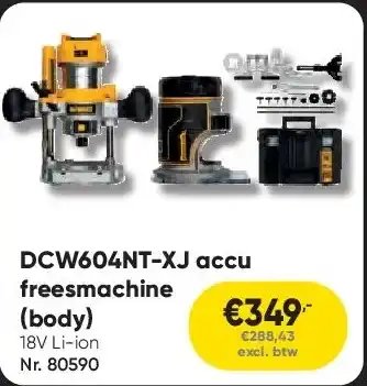 Toolstation DCW604NT-XJ accu freesmachine (body) aanbieding