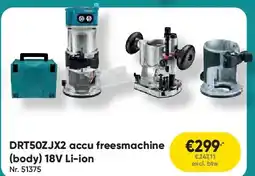 Toolstation DRT50ZJX2 accu freesmachine (body) 18V Li-ion aanbieding