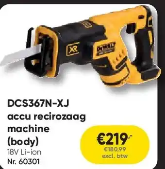Toolstation DCS367N-XJ accu recirozaag machine (body) aanbieding
