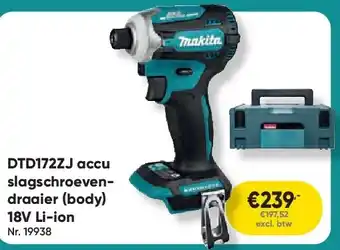 Toolstation DTD172ZJ accu slagschroevendraaier (body) 18V Li-ion aanbieding