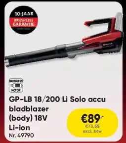 Toolstation GP-LB 18/200 Li Solo accu bladblazer (body) 18V Li-ion aanbieding