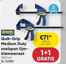Toolstation Quik-Grip Medium Duty snelspan lijmklemmenset aanbieding