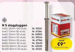 Toolstation N S slagpluggen aanbieding