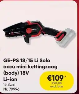 Toolstation GE-PS 18/15 Li Solo accu mini kettingzaag (body) 18V Li-ion aanbieding