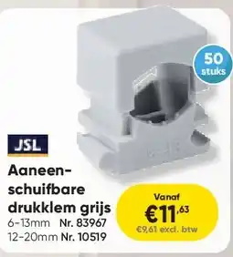 Toolstation Aaneenschuifbare drukklem grijs aanbieding