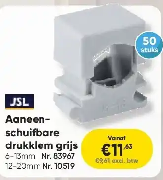 Toolstation Aaneenschuifbare drukklem grijs aanbieding