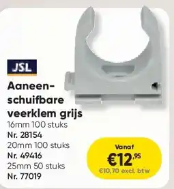 Toolstation Aaneenschuifbare veerklem grijs aanbieding
