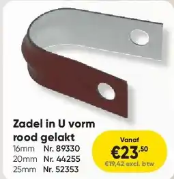 Toolstation Zadel in U vorm rood gelakt aanbieding
